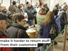 Shoppers line up with returns and exchanges at L.L. Bean in Freeport, Maine, on Dec. 26, 2010. Jill Brady/Portland Press Herald via Getty Images